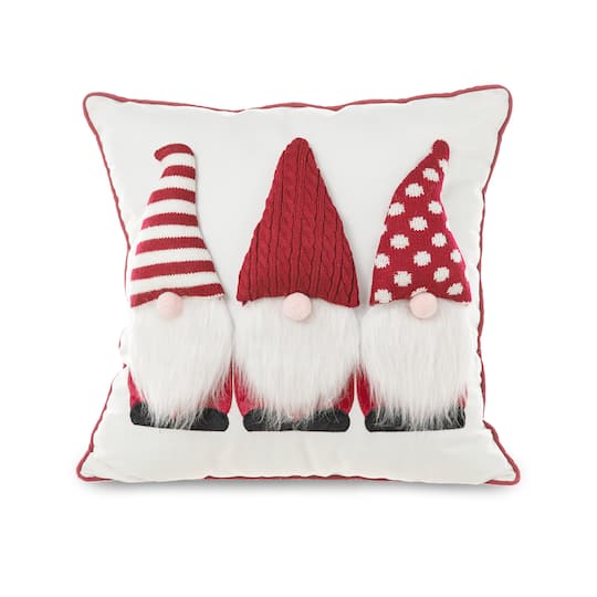 Glitzhome&#xAE; 3D Heavy Knitted Gnome Pillow